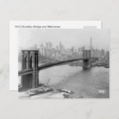 1915 Brooklyn Bridge en Manhattan New York City Briefkaart (Voorkant / Achterkant)