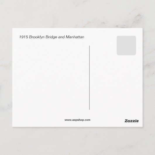 1915 Brooklyn Bridge en Manhattan New York City Briefkaart (Achterkant)