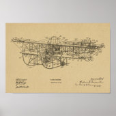 1915 Flying Machine Airplane Patent Drawing Print (Voorkant)