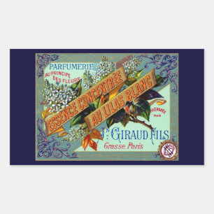 1915 Franse witte Lila parfum Rechthoekige Sticker