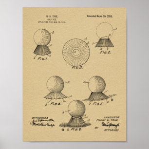 1915 Golf Ball T-shirt Design Patent Art Print