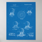 1915 Golf Ball T-shirt Design Patent Art Print (Voorkant)