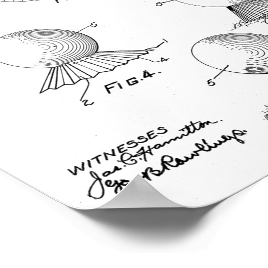 1915 Golf Ball T-shirt Design Patent Art Print (Hoek)