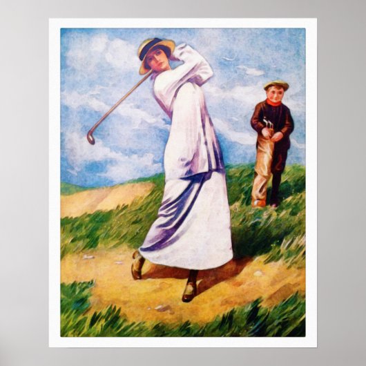 1915 Golf-Waterverf afdrukken Poster (Voorkant)