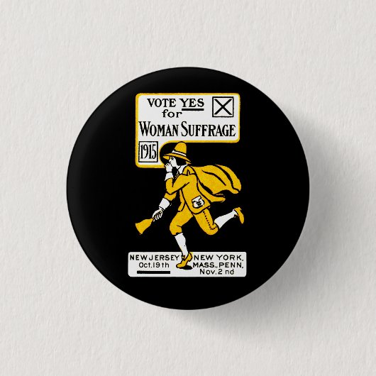 1915 Ja! Womens Suffrage Poster Ronde Button 3,2 Cm (Voorkant)