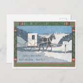  1915 Kerst landelijke postbode paard Briefkaart (Voorkant / Achterkant)