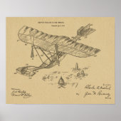 1915  kunsttekening van vliegtuigpatenten poster (Voorkant)