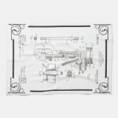 1915 Octrooitekening voor buitenboordmotoren in ke Theedoek (Horizontaal)