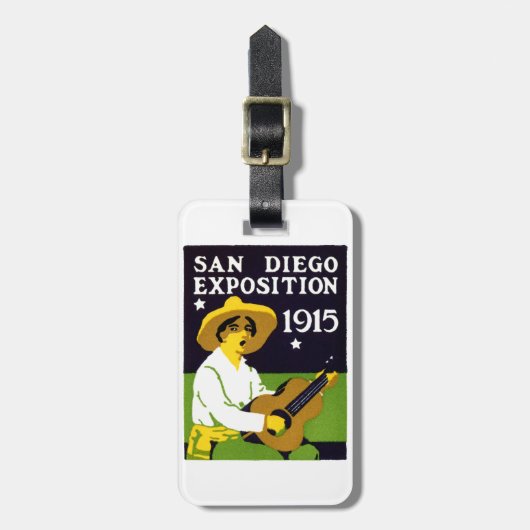 1915 San Diego Exposition Bagagelabel (Voorkant verticaal)