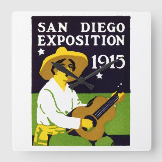 1915 San Diego Exposition Vierkante Klok (Voorkant)