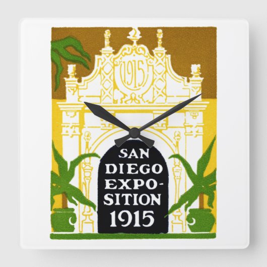 1915 San Diego Exposition Vierkante Klok (Voorkant)