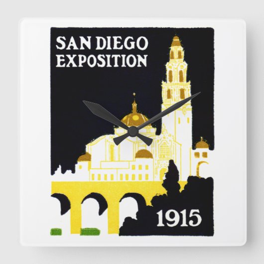 1915 San Diego Exposition Vierkante Klok (Voorkant)