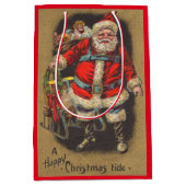 1915 Santa Claus met zijn maag- en speelgoedafdruk Medium Cadeauzakje (Voorkant)
