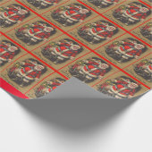 1915 Santa Claus met zijn slee en speelgoed Cadeaupapier (Hoek)