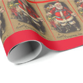 1915 Santa Claus met zijn slee en speelgoed Cadeaupapier (Rol Hoek)