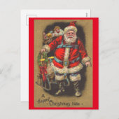 1915 Santa Claus met zijn slee en speelgoed Feestdagenkaart (Voorkant / Achterkant)