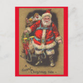 1915 Santa Claus met zijn slee en speelgoed Feestdagenkaart (Voorkant)