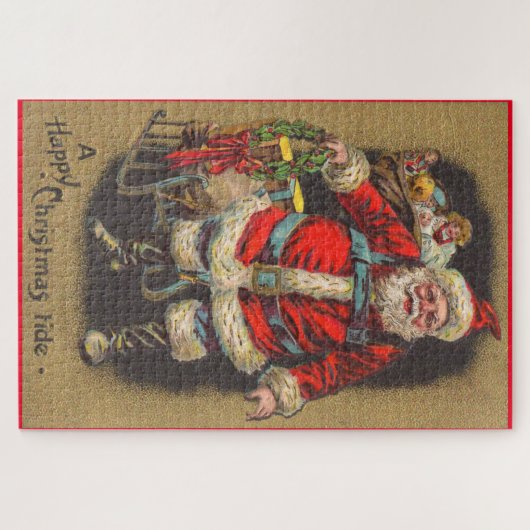 1915 Santa Claus met zijn slee en speelgoed Legpuzzel (Horizontaal)