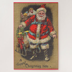 1915 Santa Claus met zijn slee en speelgoed Legpuzzel