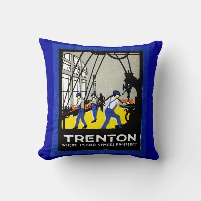 1915  Trenton New Jersey Kussen (Voorkant)