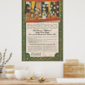 1916 Ad voor Woolworth Bullseye met goud gevulde r Poster (Keuken)