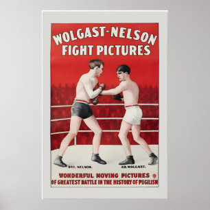 1916 Boksen Bewegende Beelden Vintage Stijl Film Poster