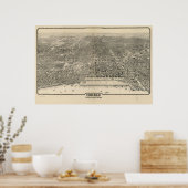 1916 Chicago, IL Birds Eye Uitzicht Panoramic Map Poster (Keuken)