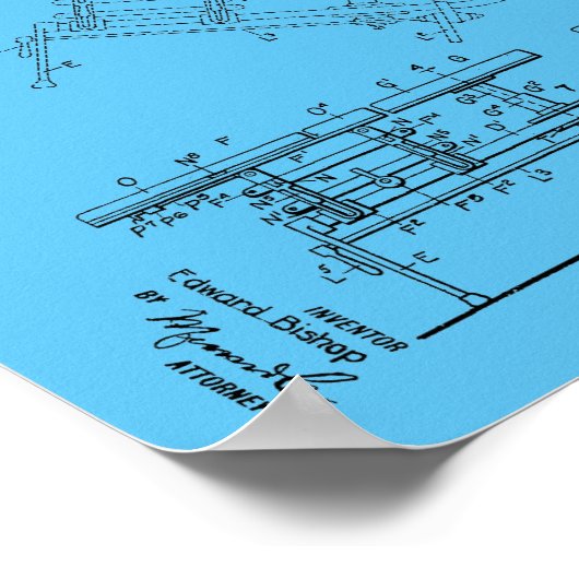 1916 Chiropractic Table Patent Art-afdrukken Poster (Hoek)