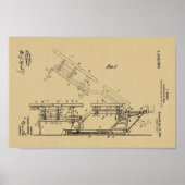 1916 Chiropractic Table Patent Art-afdrukken Poster (Voorkant)