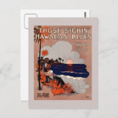 1916  Hawaii blauw muziekvel Briefkaart (Voorkant / Achterkant)