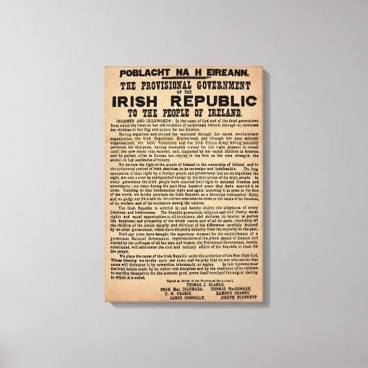 1916 Irish Proclamation Canvas (origineel exemplaa (Voorkant)