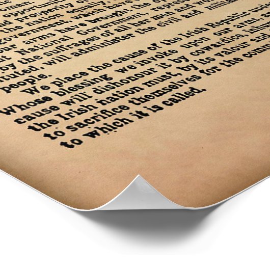 1916 Irish Proclamation - Original Copy Poster (Hoek)