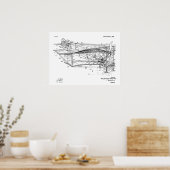 1916 Kunst voor de tekening van vliegtuigpatenten Poster (Keuken)