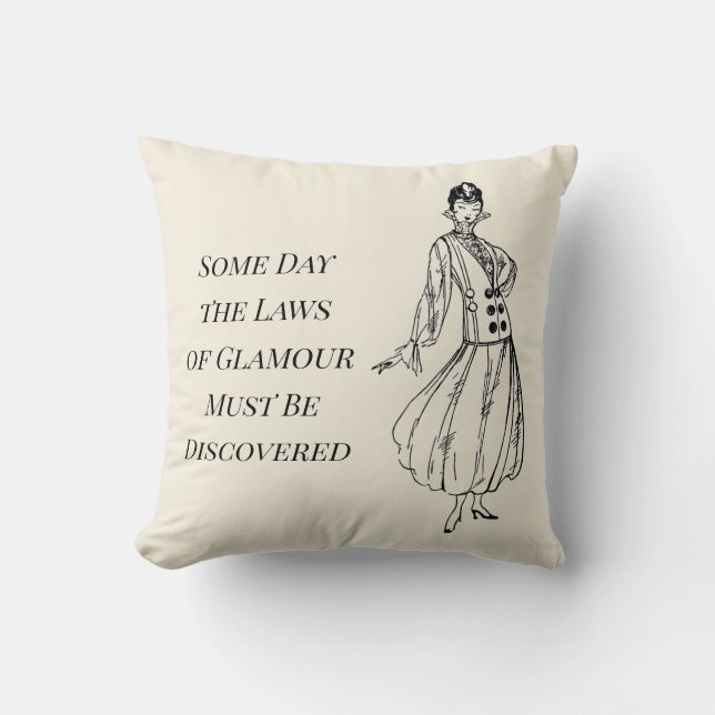 1916  Mode Bord Vrouw Zwart-wit Kussen (Voorkant)