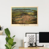 1916 Newark, NJ Birds Eye Uitzicht Panoramic Map Poster (Thuiskantoor)