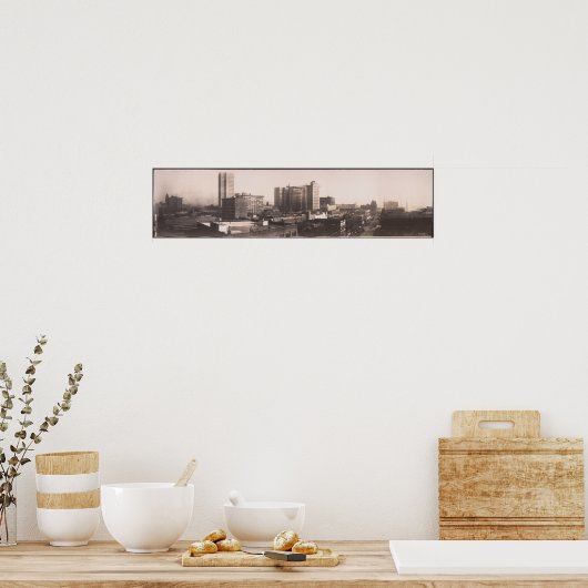 1916 Panoramisch Uitzicht, Birmingham AL Yard Long Poster (Keuken)