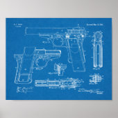 1916 Smith Pistool Patent Art Drawing Print (Voorkant)