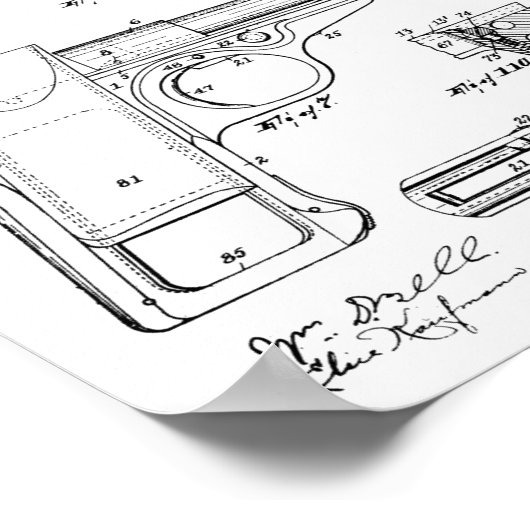 1916 Smith Pistool Patent Art Drawing Print (Hoek)