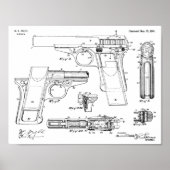 1916 Smith Pistool Patent Art Drawing Print (Voorkant)