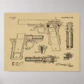 1916 Smith Pistool Patent Art Drawing Print (Voorkant)