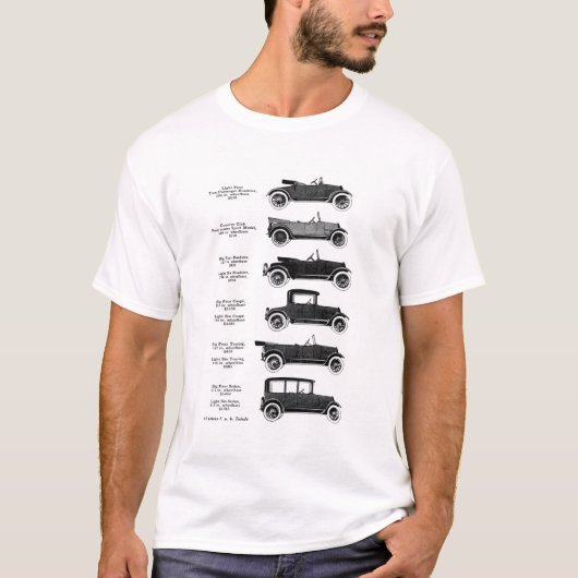 1917 Antiek auto's T-shirt (Voorkant)