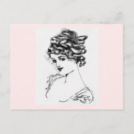 1917 Art Nouveau Style Ink Tekening door mijn opa Briefkaart