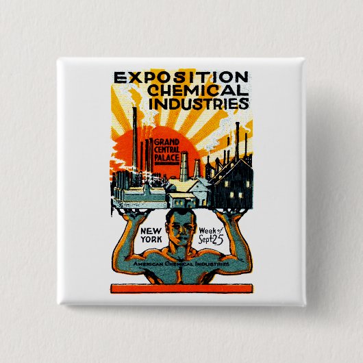 1917 Chemical Exposition Poster Vierkante Button 5,1 Cm (Voorkant)