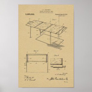 1917  Chiropractic Table Patent Art-afdrukken Poster