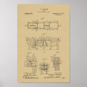 1917  Chiropractic Table Patent Art-afdrukken Poster (Voorkant)