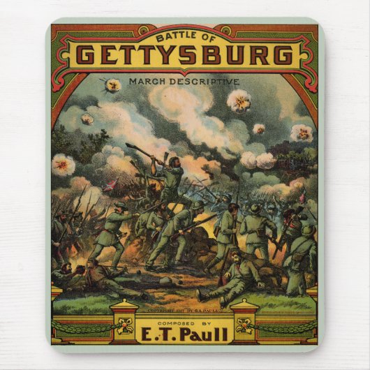 1917 De strijd om de muziekcover van Gettysburg Muismat (Voorkant)