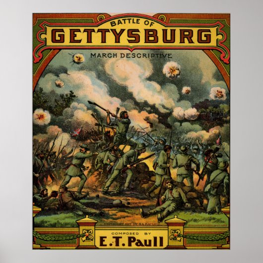 1917 De strijd om de muziekcover van Gettysburg Poster (Voorkant)