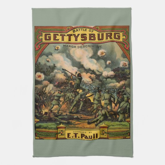 1917 De strijd tegen Gettysburg-muziek Theedoek (Verticaal)