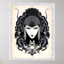 1917 Elegant Russian Art Nouveau Woman Poster