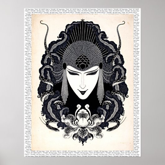 1917  Elegant Russian Art Nouveau Woman Poster (Voorkant)